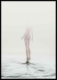 Photo art with naked woman partially hidden by fog over water-6
