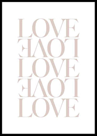 Typographic motif with the word LOVE in light pink shade-0