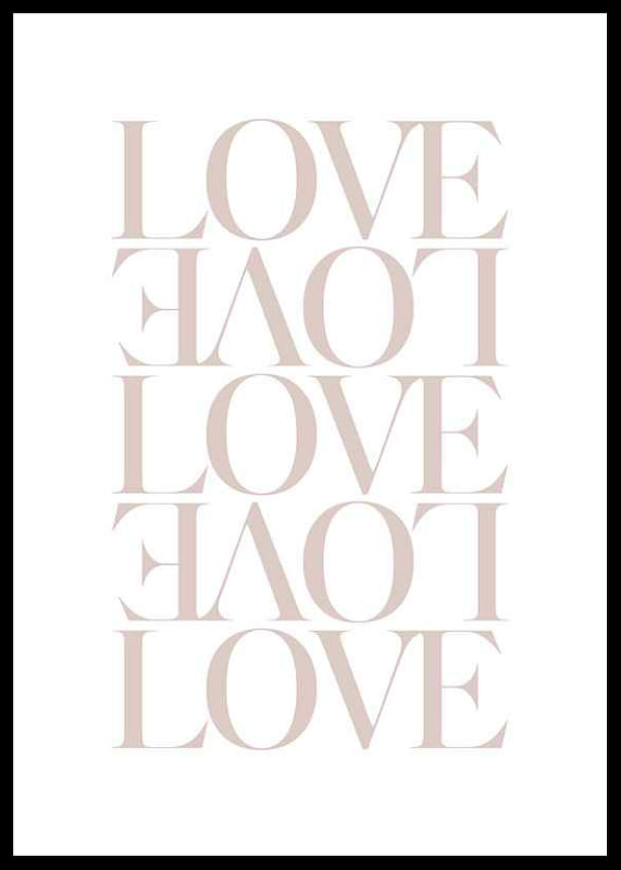 Typographic motif with the word LOVE in light pink shade-12