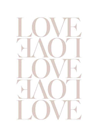 Typographic motif with the word LOVE in light pink shade-1