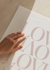 Typographic motif with the word LOVE in light pink shade-3