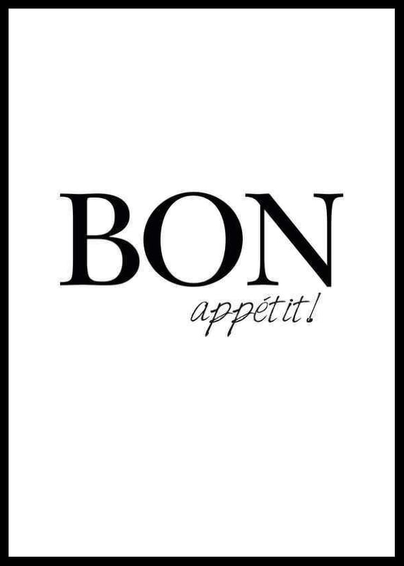 Black text Bon Appétit in two different fonts on white background-12