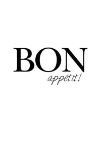 Black text Bon Appétit in two different fonts on white background-1