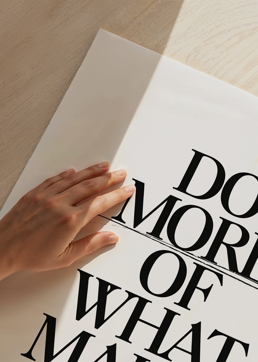 Stylish black text with the quote Do more of what makes you happy-12