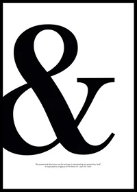 Graphic large black ampersand on white background-0