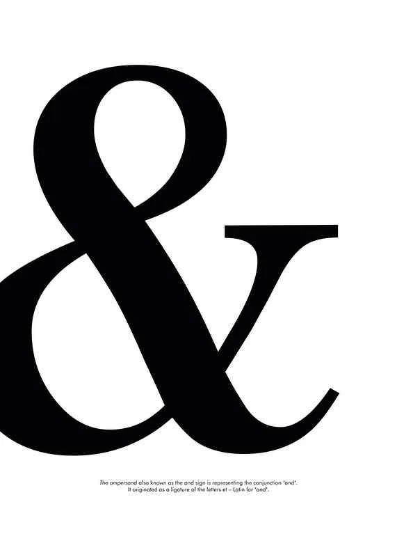 Graphic large black ampersand on white background-12