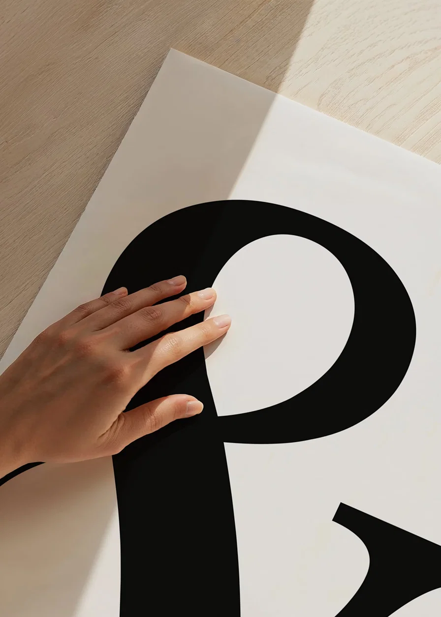 Graphic large black ampersand on white background-12