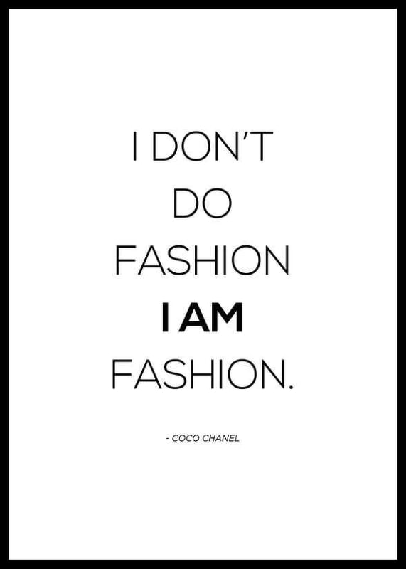 Black quote text by Coco Chanel on white background, stylish-12