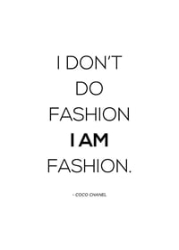 Black quote text by Coco Chanel on white background, stylish-1