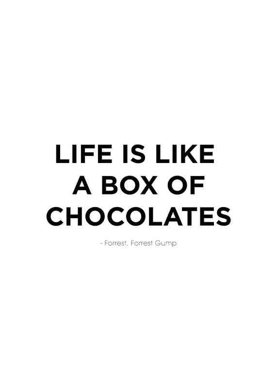 Graphic quote from Forrest Gump in black text on white background-12