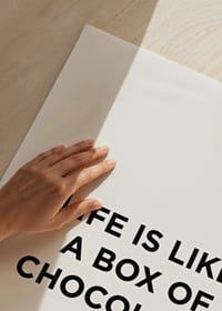 Graphic quote from Forrest Gump in black text on white background-3