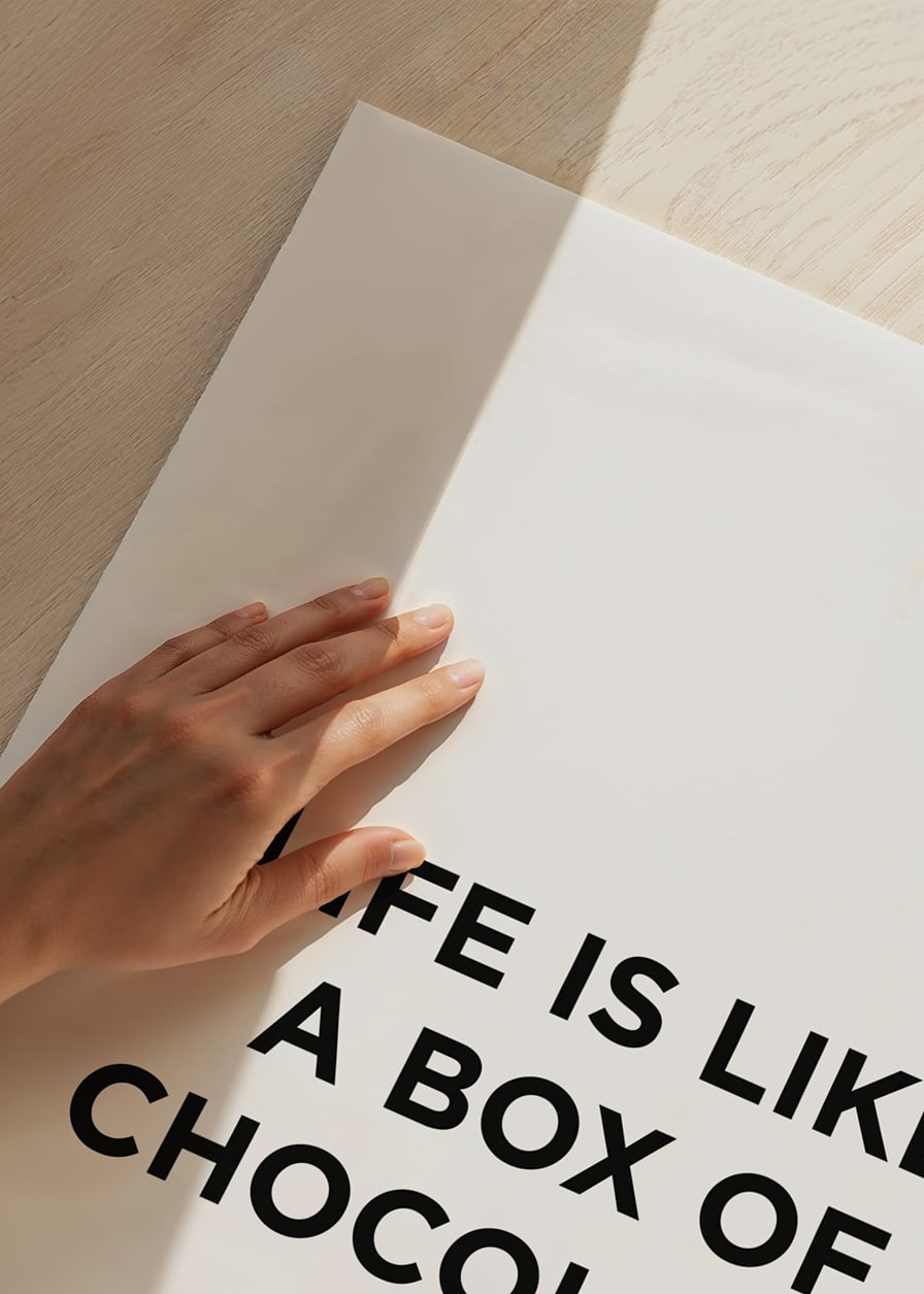Graphic quote from Forrest Gump in black text on white background-12