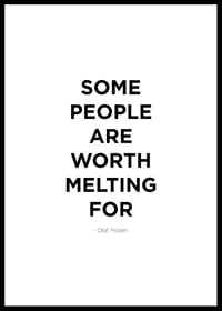 Black quote text in capital letters on white background, Olaf from Frozen-0