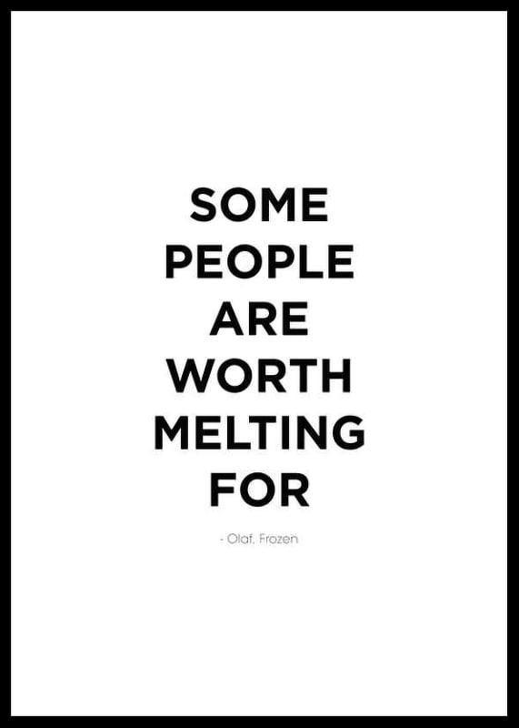 Black quote text in capital letters on white background, Olaf from Frozen-12