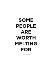 Black quote text in capital letters on white background, Olaf from Frozen-1