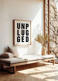 Black text UNPLUGGED in uppercase with capital letters-2