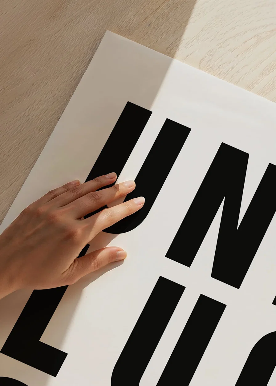 Black text UNPLUGGED in uppercase with capital letters-12
