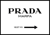 Texte noir PRADA MARFA avec flèche et espace sur fond blanc-0