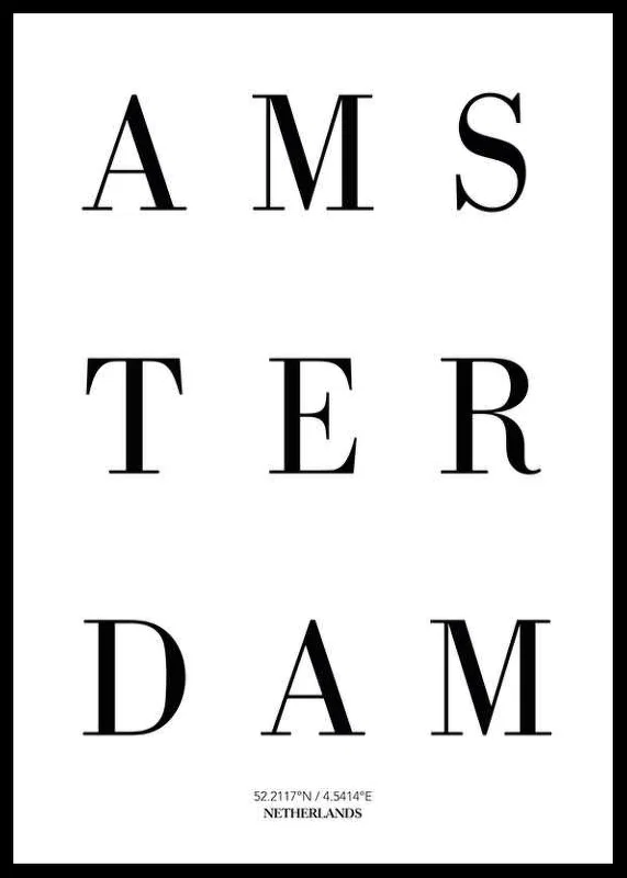 Black text Amsterdam in scattered letters on white background-12