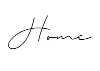 Handwritten word Home in black against white background-1