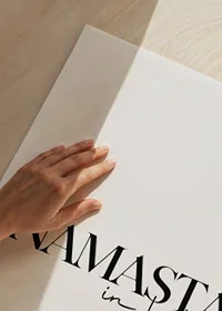 Black text with the pun 'Namastay in bed' on a white background-3