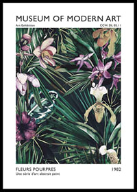 Illustration av exotiska lila orkidéer och gröna blad-0