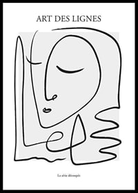 Abstrakt linjeillustration av ansikte i svart på ljus bakgrund-0