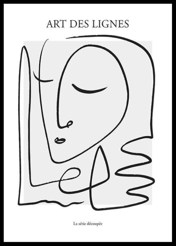 Abstrakt linjeillustration av ansikte i svart på ljus bakgrund-12