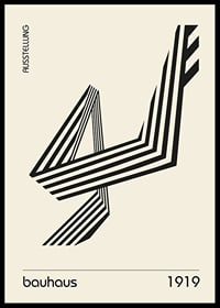 Graphic illustration with black lines in Bauhaus style, beige background-0