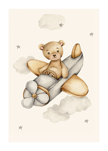Affiche Airplane Teddy