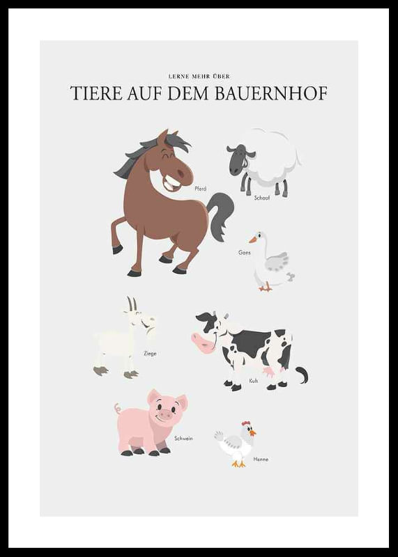 Poster Tiere Auf Dem Bauernhof