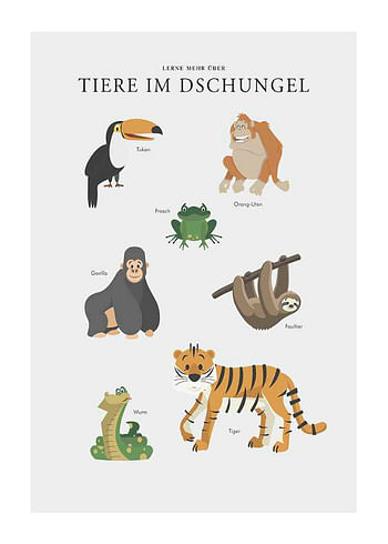 Poster Tiere Im Dschungel