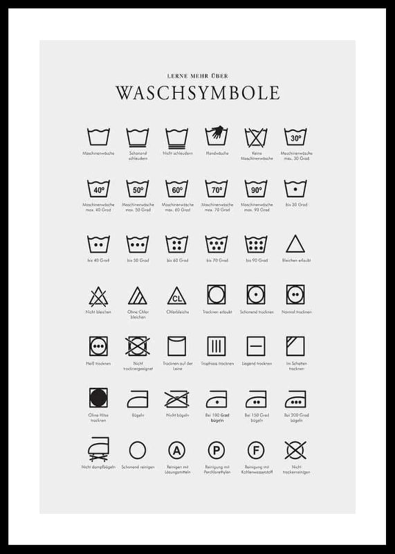 Poster Waschsymbole