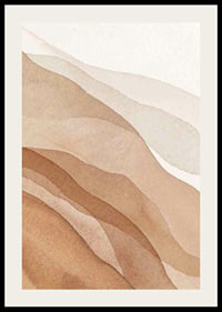 Aquarela em camadas abstratas com tons de bege e marrom-2
