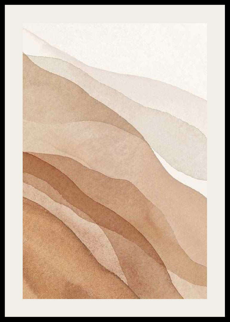 Aquarela em camadas abstratas com tons de bege e marrom-12