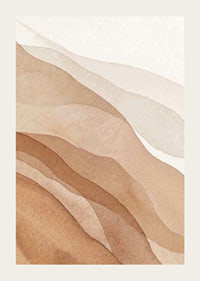 Aquarela em camadas abstratas com tons de bege e marrom-3