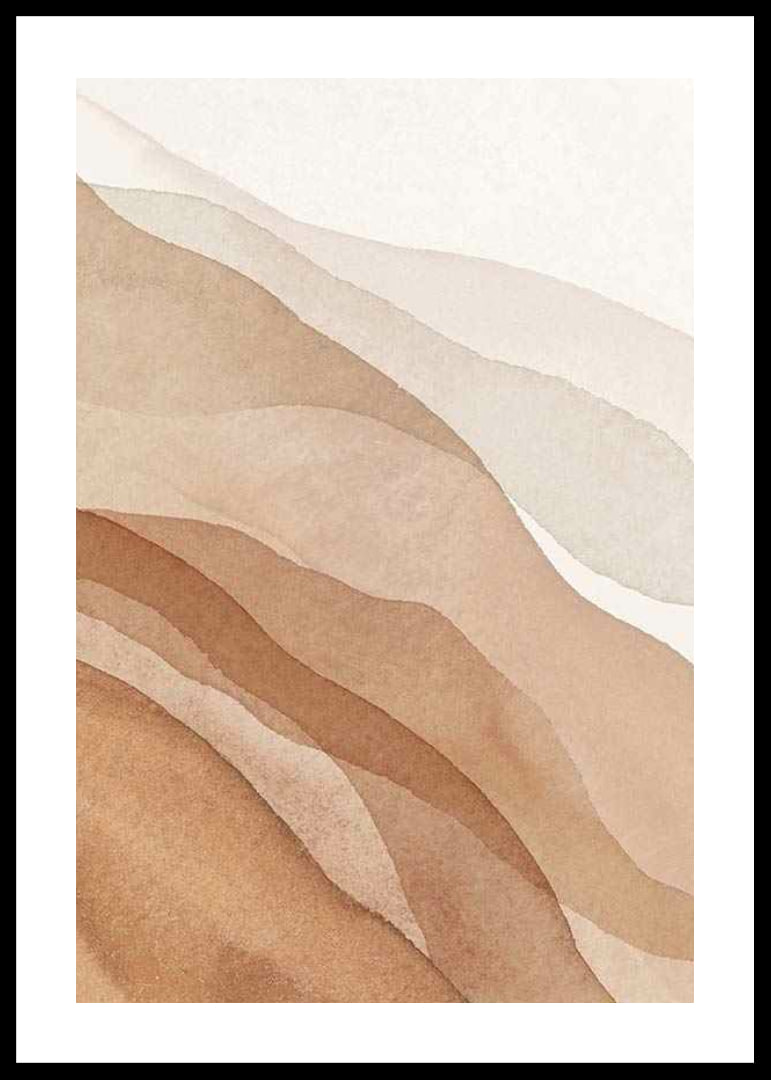 Aquarela em camadas abstratas com tons de bege e marrom-12