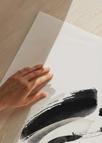Abstract brush strokes in black and gray on white background-3
