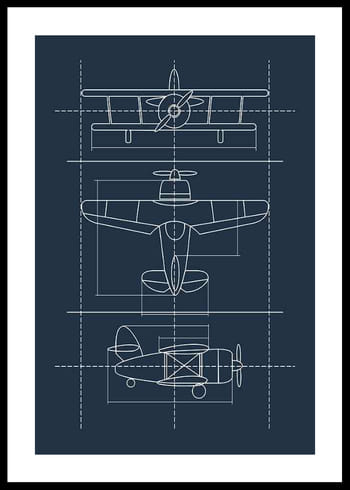 Poster Blueprint Plane