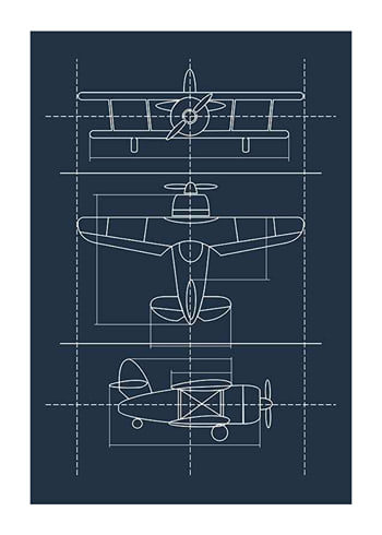 Plagát Blueprint Plane