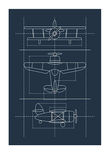 Plagát Blueprint Plane