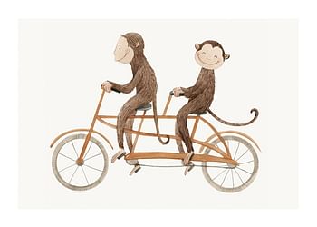 Poster Monkey Bicycle
