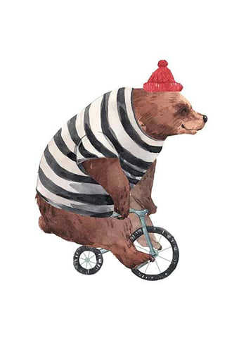 Poster Bear On Bike