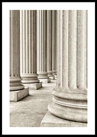 Photograph of classic stone columns in beige and gray tones-0