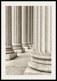 Photograph of classic stone columns in beige and gray tones-2