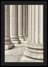 Photograph of classic stone columns in beige and gray tones-4