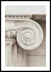 Photograph of classic column capital in light beige tones-0