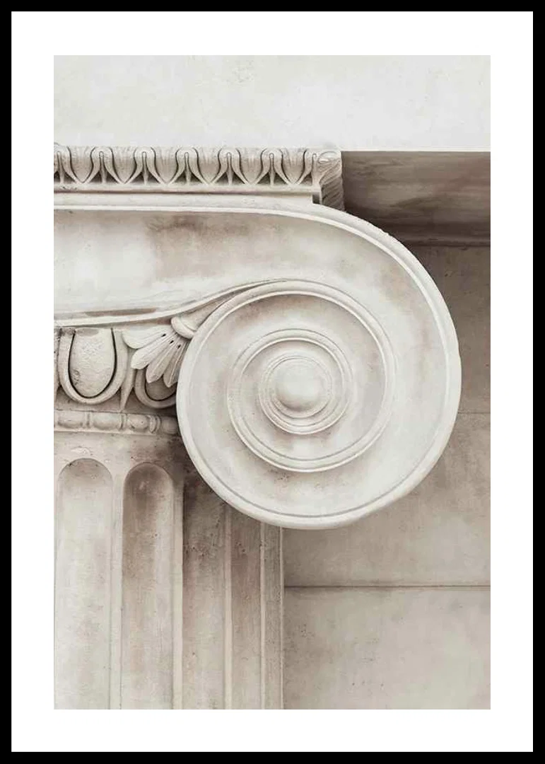 Photograph of classic column capital in light beige tones-12