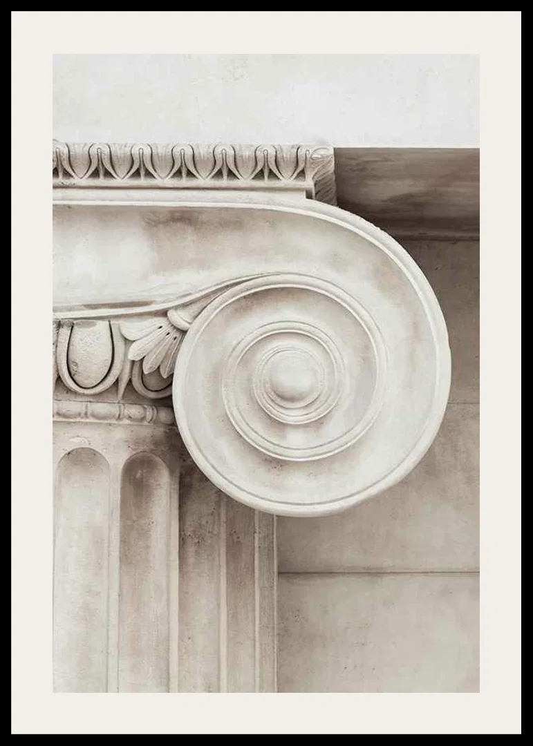 Photograph of classic column capital in light beige tones-12