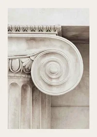 Photograph of classic column capital in light beige tones-3